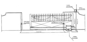 1 schemat intalacji brama przesuwna 300x145 - Charakterystyka bram przesuwnych
